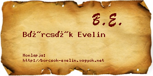 Börcsök Evelin névjegykártya